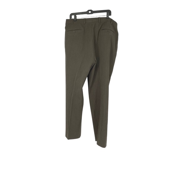 Brooks Brothers 346 Men Wool Dress Pants Size 38x30 Brown Flat Front Classic Fit - Picture 2 of 4